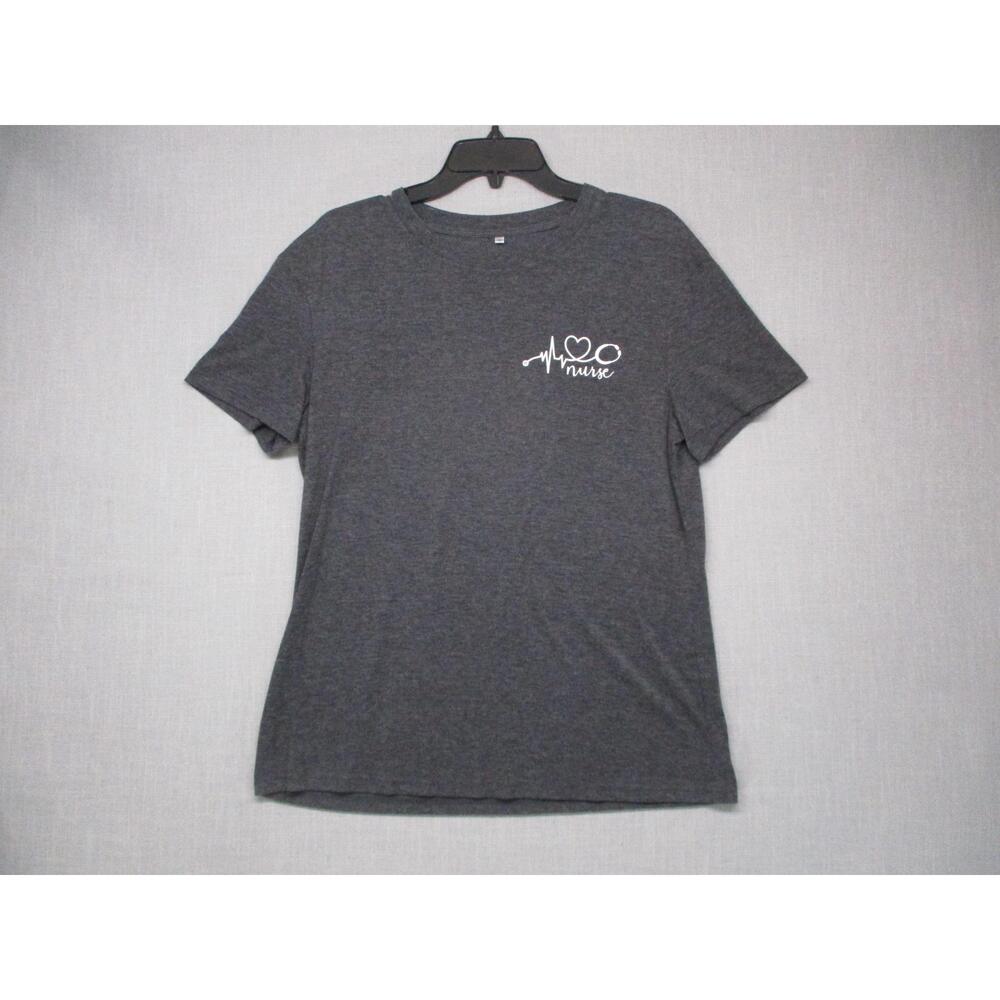 Nurse Charcoal Gray‎ Trendy Graphic Crew Neck T Shirt Unisex Size S